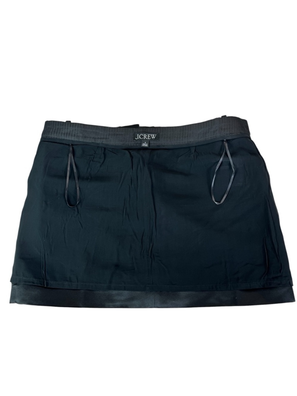J. Crew Elegant Black Satin Mini Skirt Tailored Women’s Size 6 Elegant Chic - Picture 5 of 9